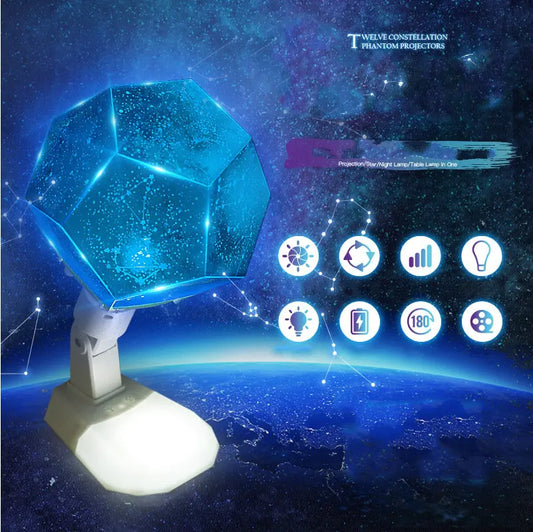 Romantic Zodiac Starry Night USB Projector Lamp